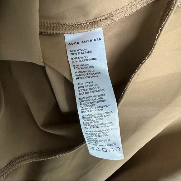 Good American Plus Size Pecan Tan Modern Tank Scuba Thong Bodysuit - Picture 6 of 9